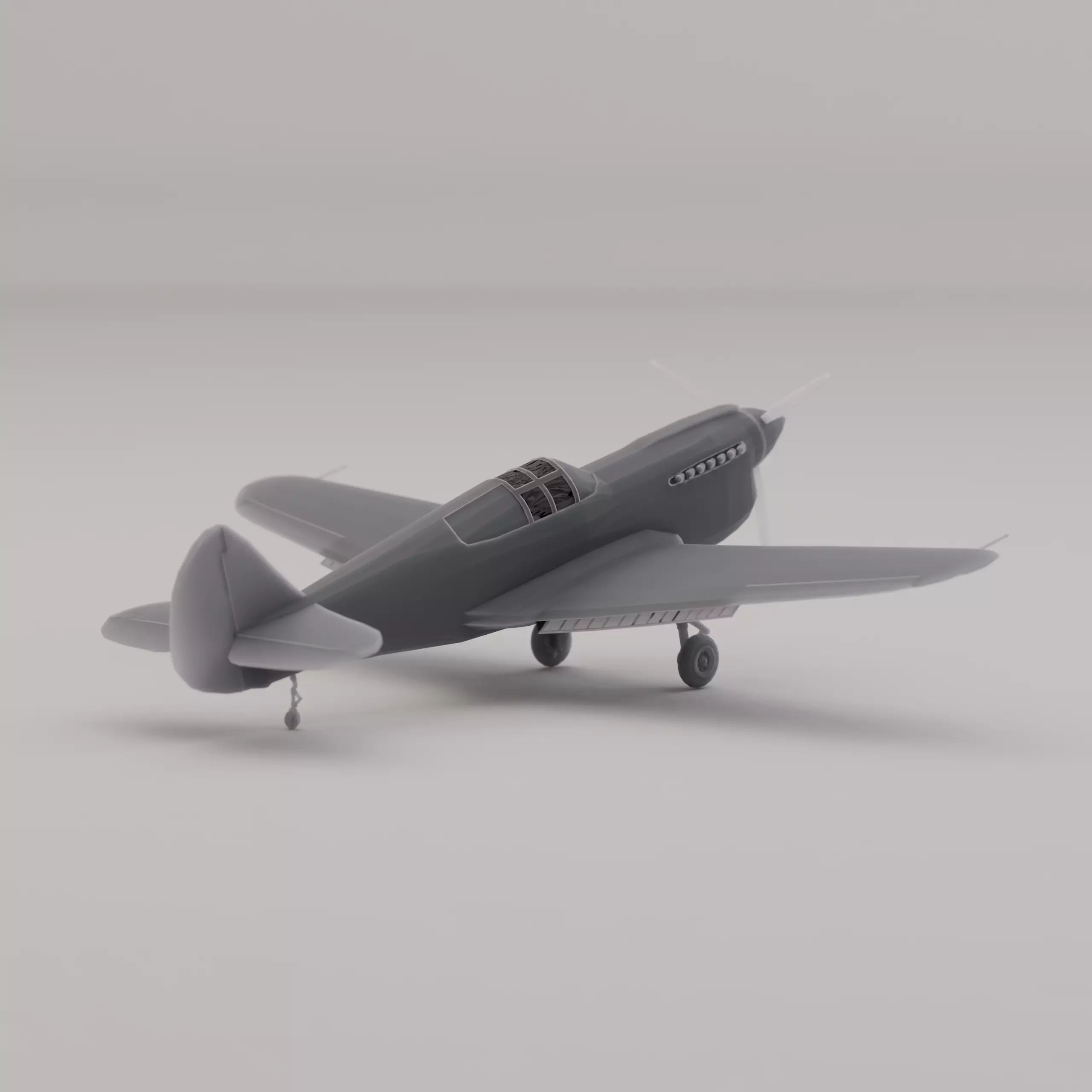P-40 Warhawk 3D print model_3