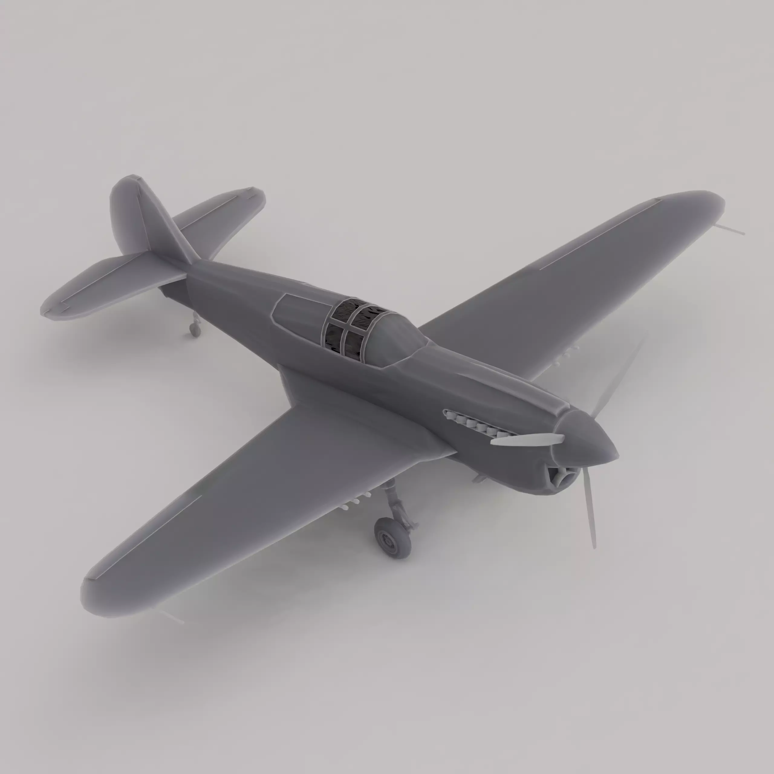 P-40 Warhawk 3D print model_2