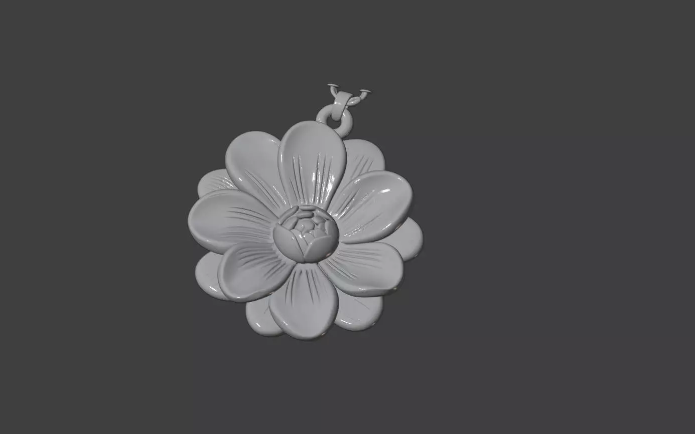 Layered Petal Carved Pendant 3D print model_0