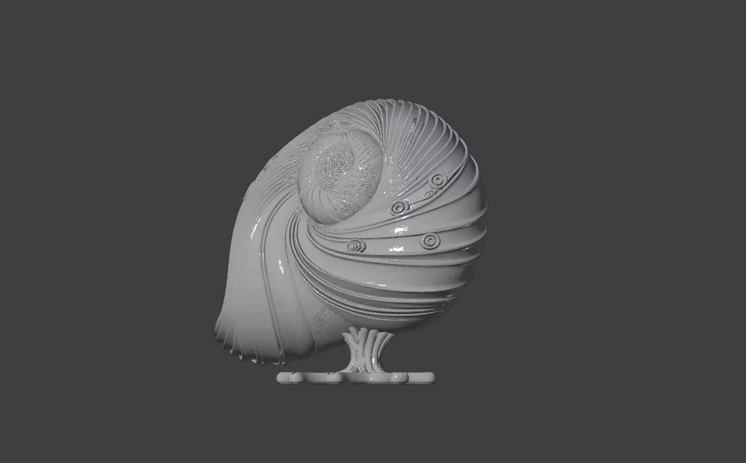Spiral Texture Bird Sculpture 3D print model