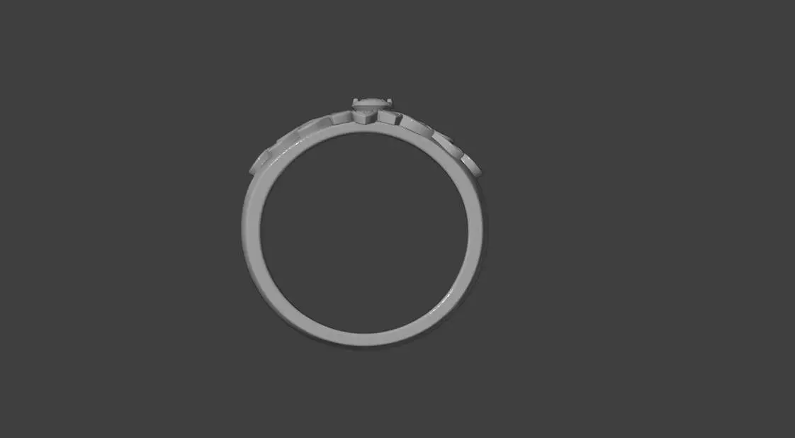 Floral Leaf Diamond Gold Ring 3D print model