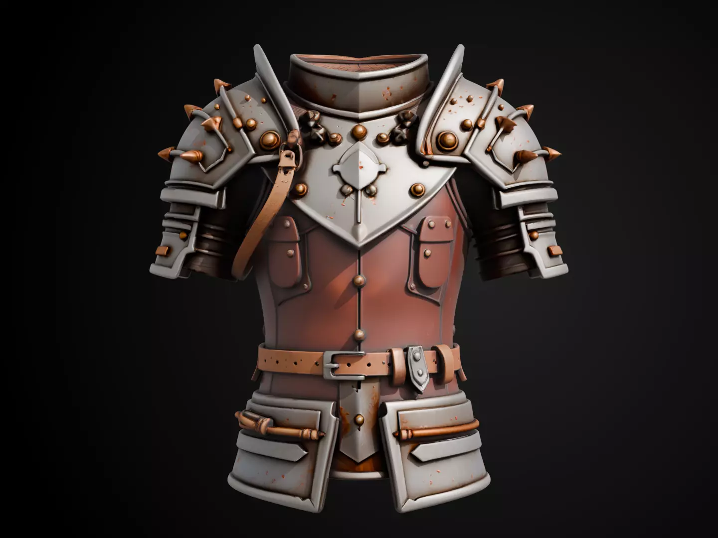 Stylized Viking Armor - Berserker Chest 3D print model_12