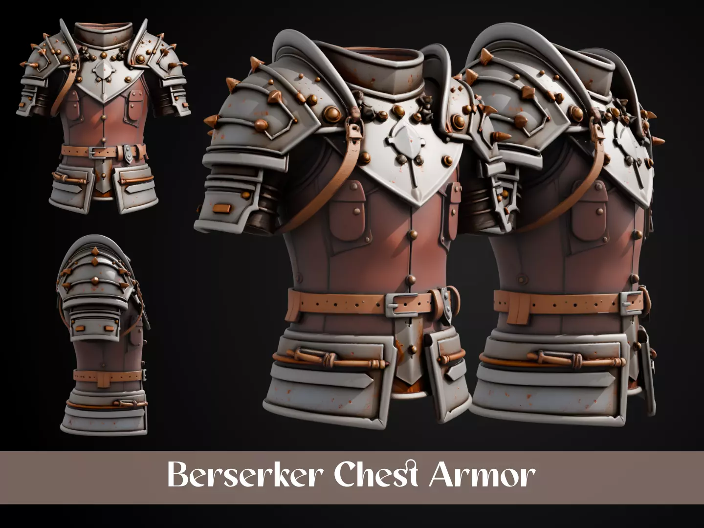 Stylized Viking Armor - Berserker Chest 3D print model_0