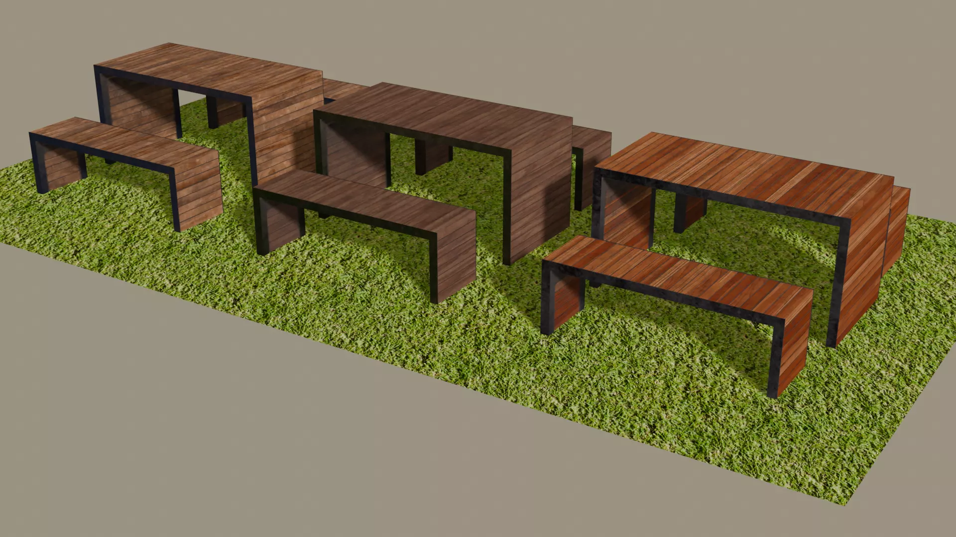 Picnic Table 03 Low-poly 3D model