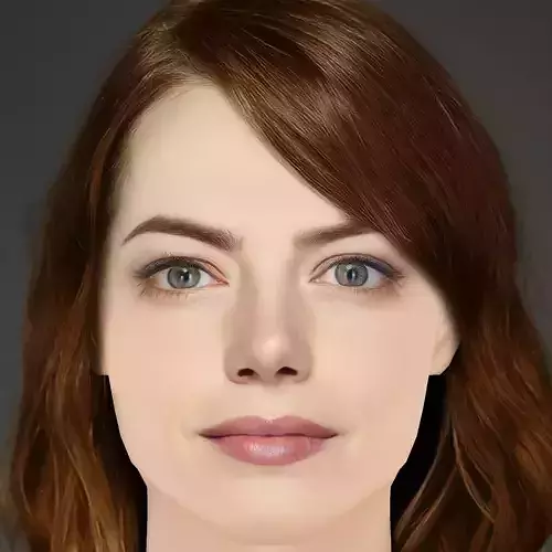 Emma Stone Head - No Hair - Low poly head for game