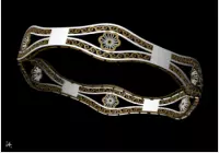 1159 Narrow Mirror Center Openwork Bangle 7gm 3D print model_1