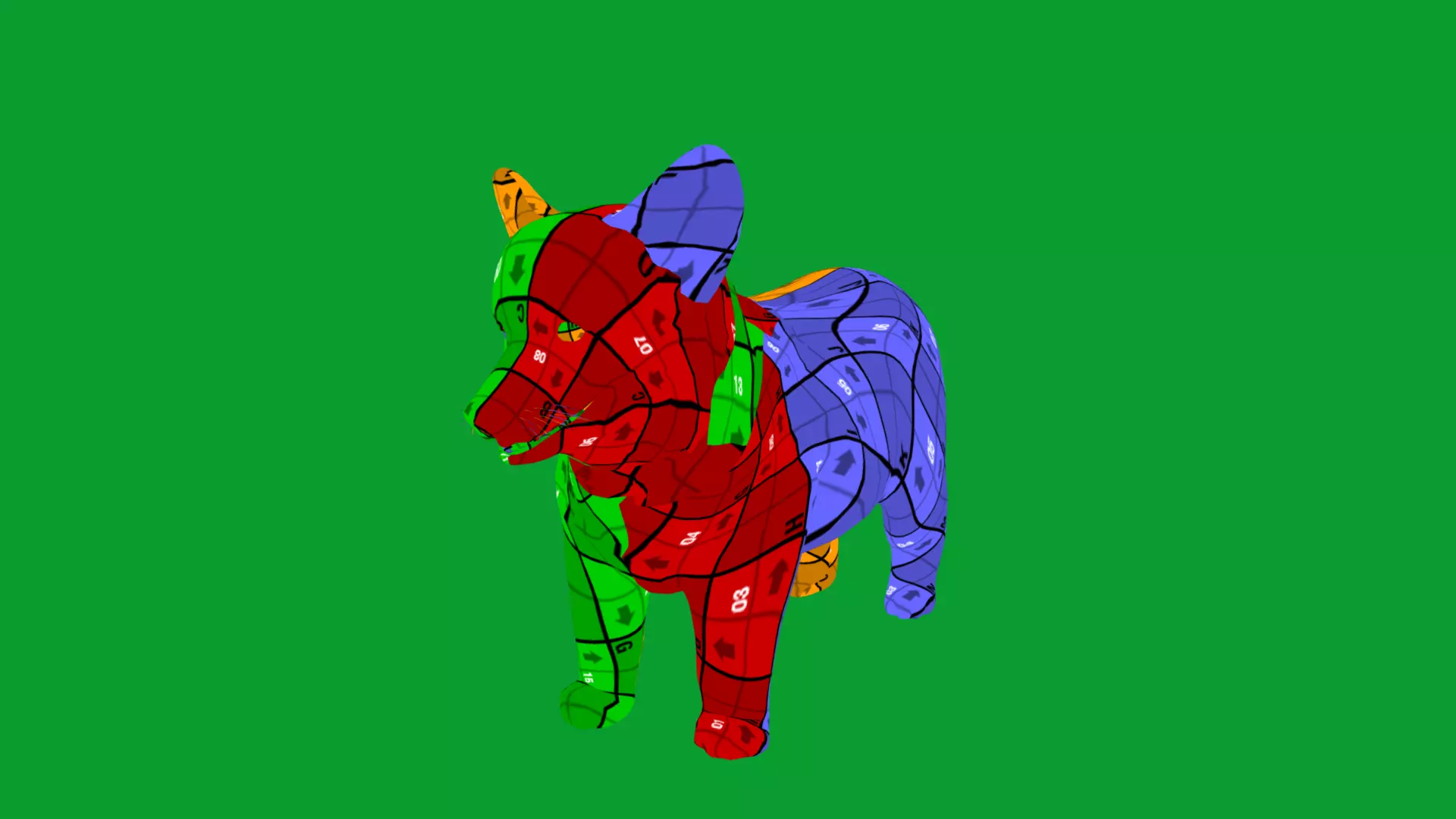 Pembroke Corgi Puppy Dog Low-poly 3D model_35