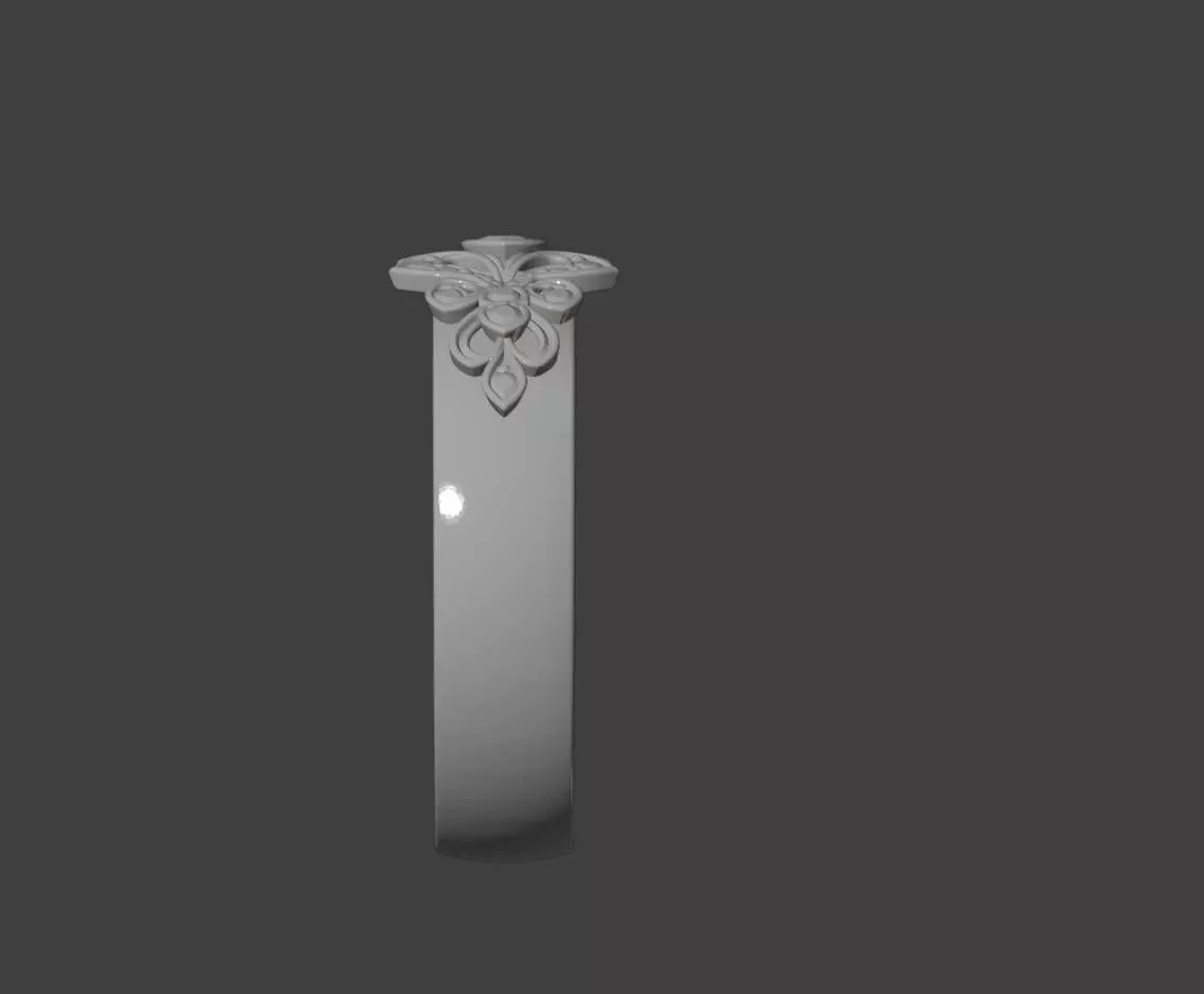 Wood Grain Floral Diamond Bangle 3D print model_4