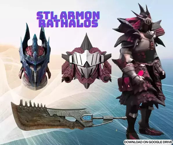 Armadura de Rathalos impresion 3D archivo STL cosplay