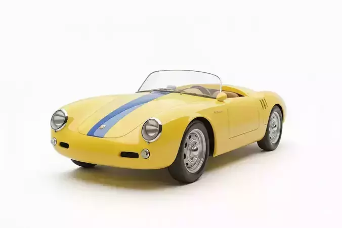 Porsche 550 Spyder Inspired Low-poly 3D model 4