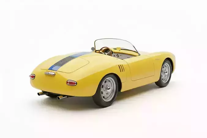 Porsche 550 Spyder Inspired Low-poly 3D model 6