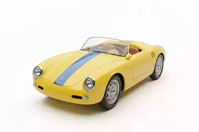 Porsche 550 Spyder Inspired Low-poly 3D model 7