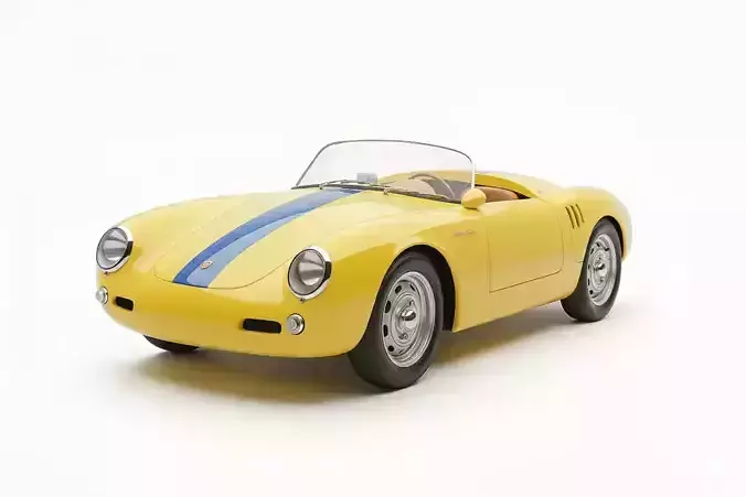 Porsche 550 Spyder Inspired Low-poly 3D model 3