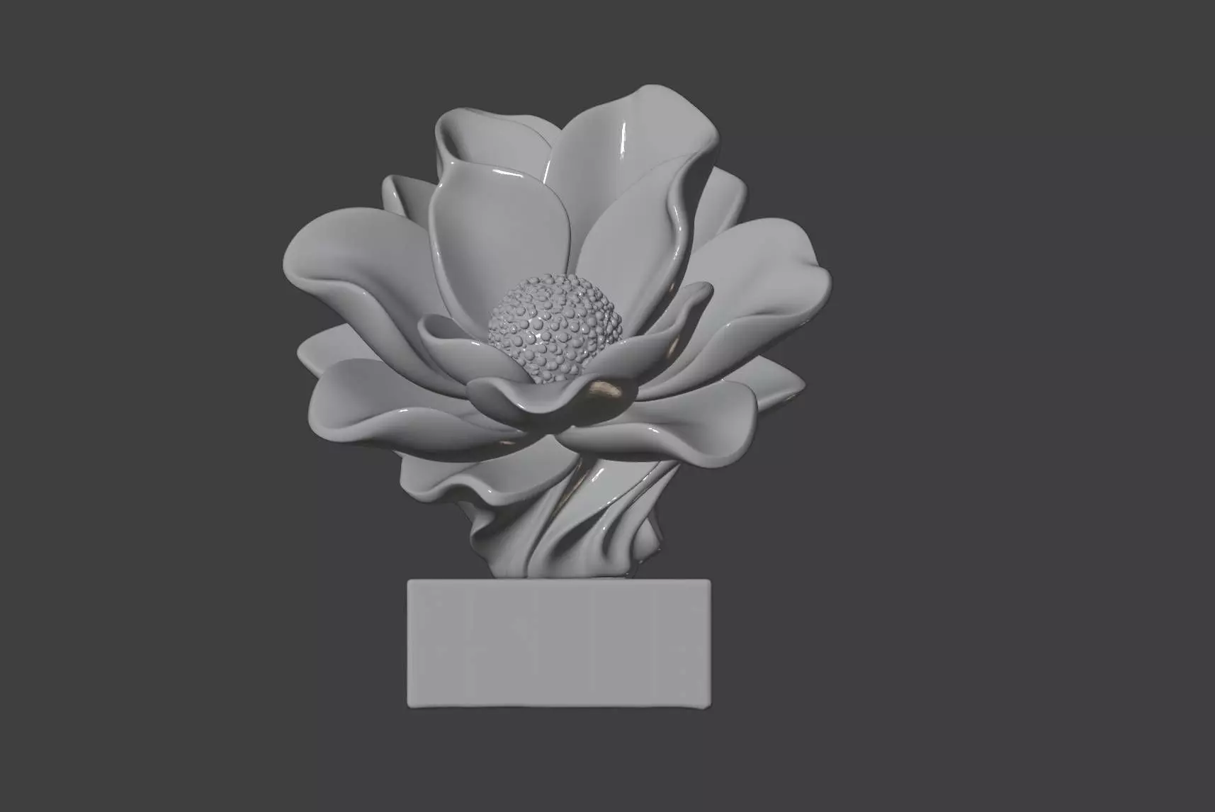 Marble Texture Floral Sculpture 3D print model