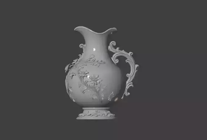 Baroque Style Floral Relief Vase