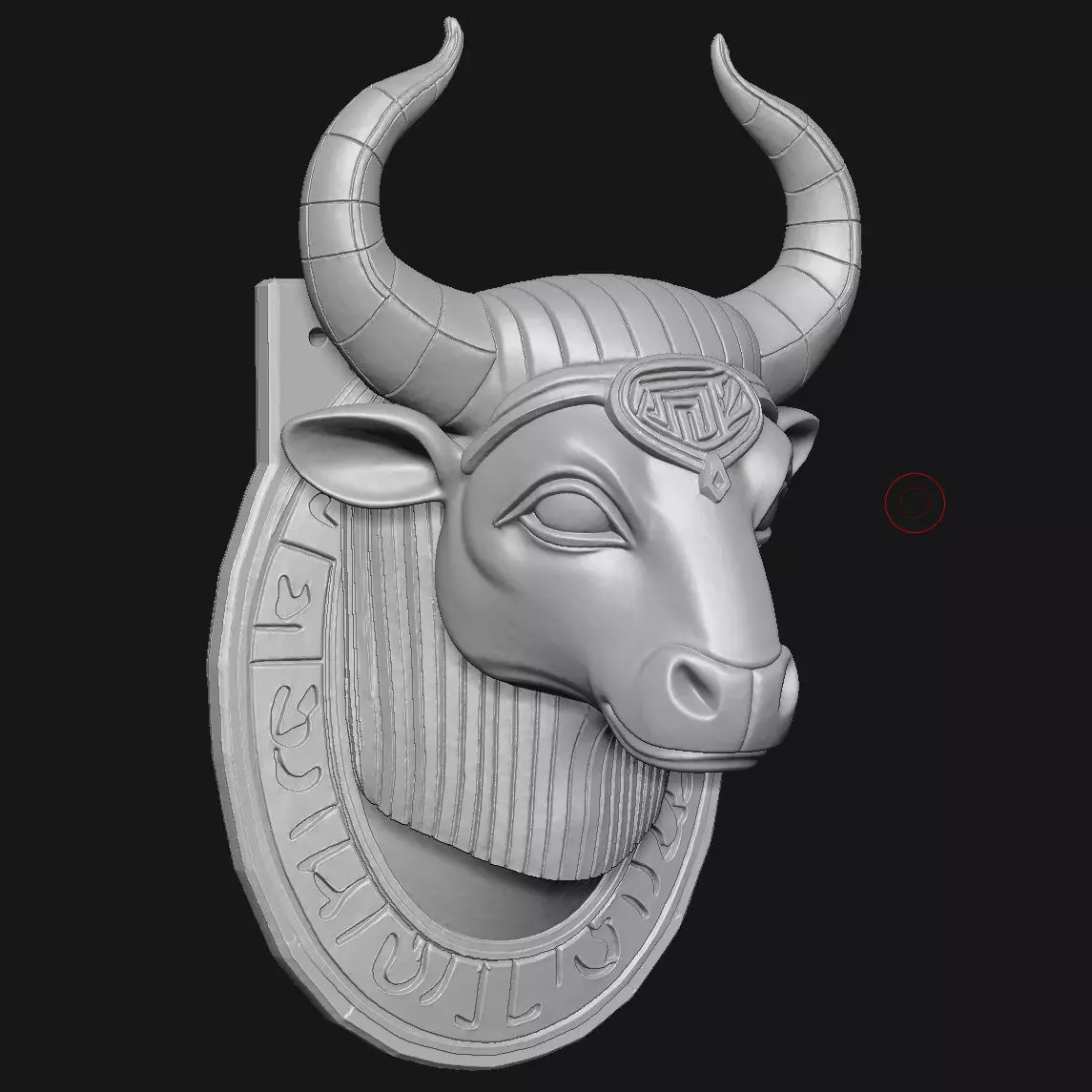 bull head sculpture 3D print model_4