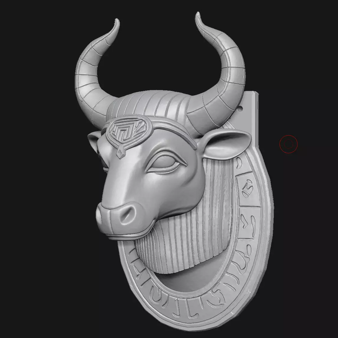 bull head sculpture 3D print model_1