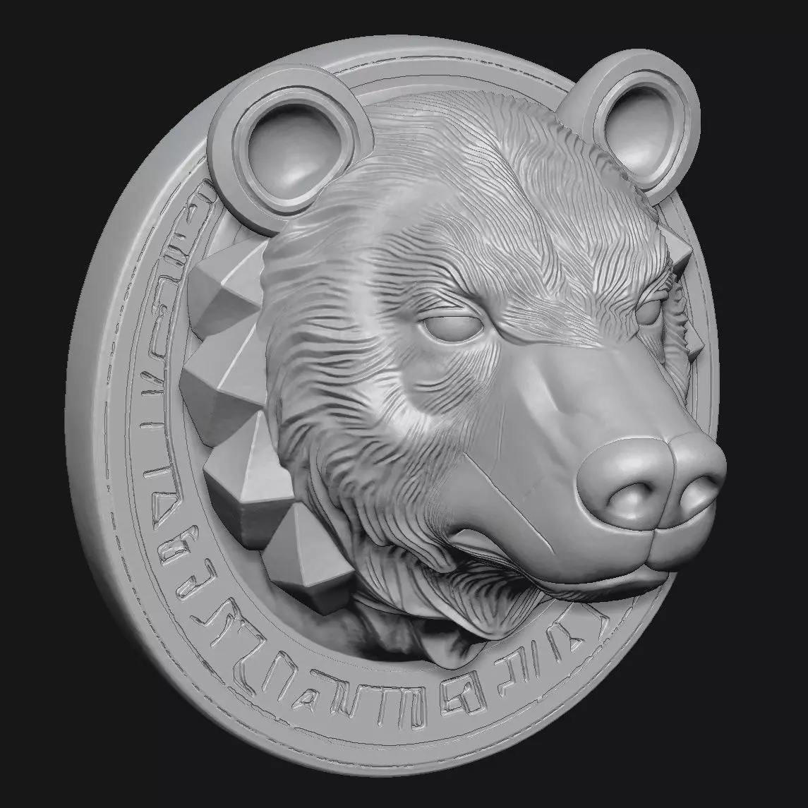 bear sculpture 3D print model_3