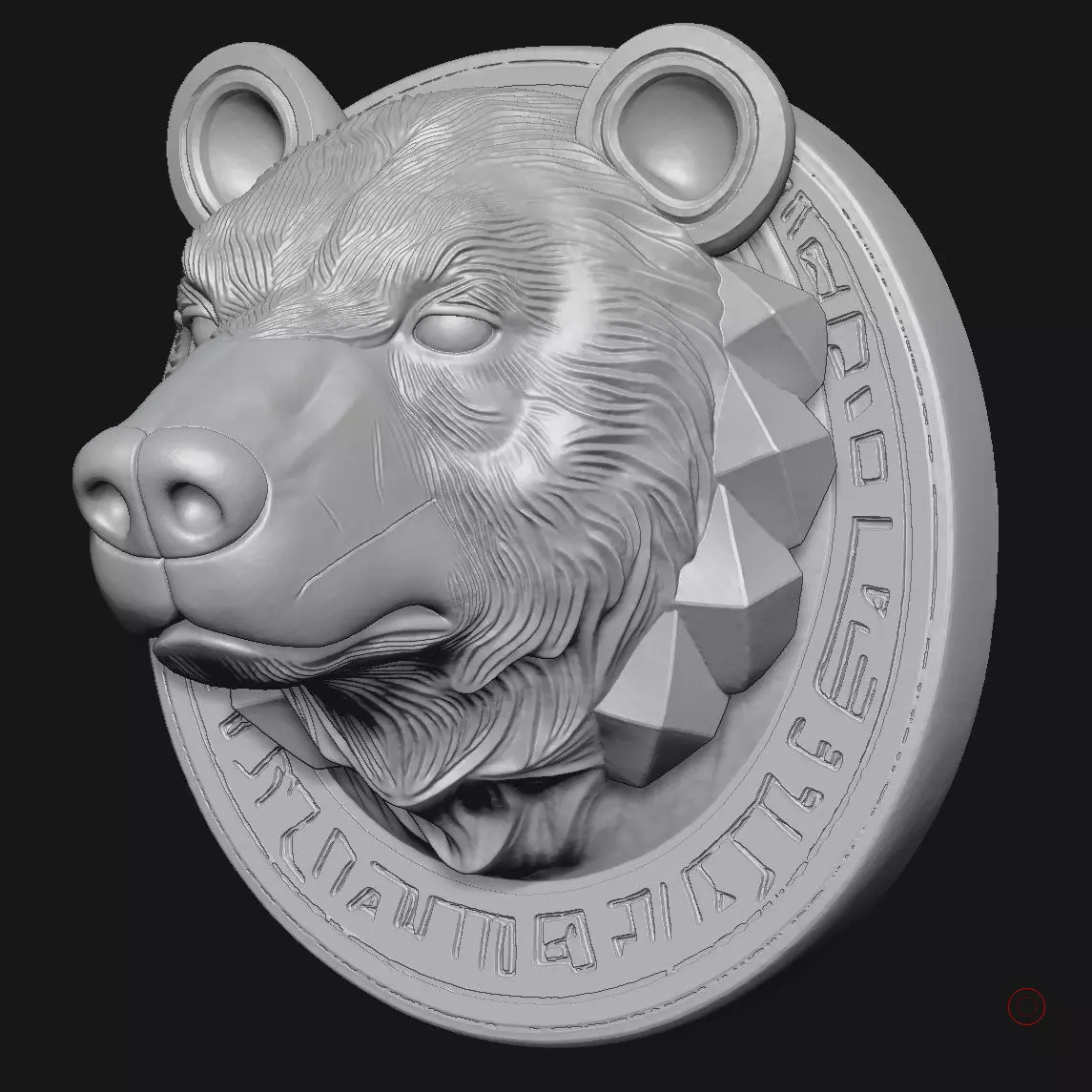 bear sculpture 3D print model_1