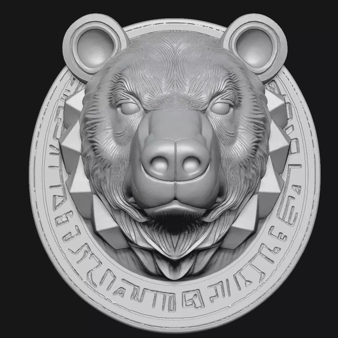 bear sculpture 3D print model_2