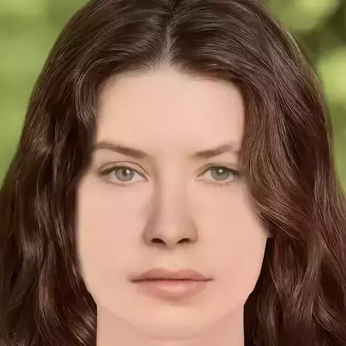 Evangeline Lilly Head - No Hair - Low poly head for game