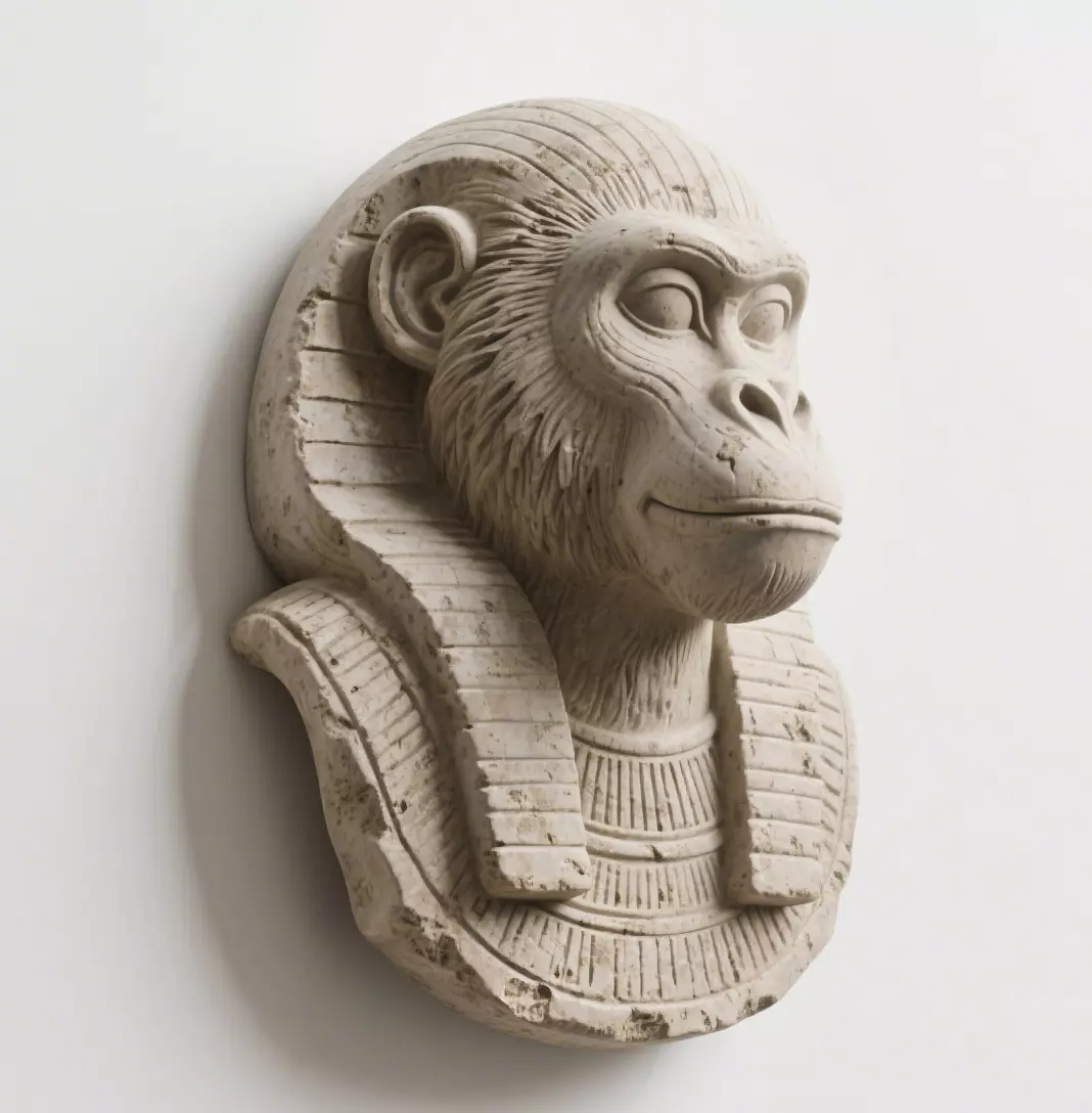 Ape sculpture 3D print model_0