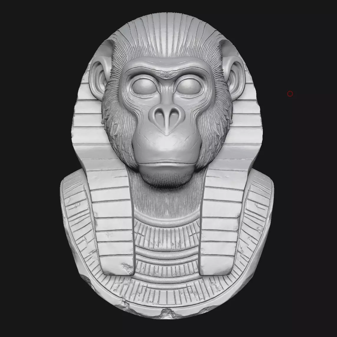 Ape sculpture 3D print model_3