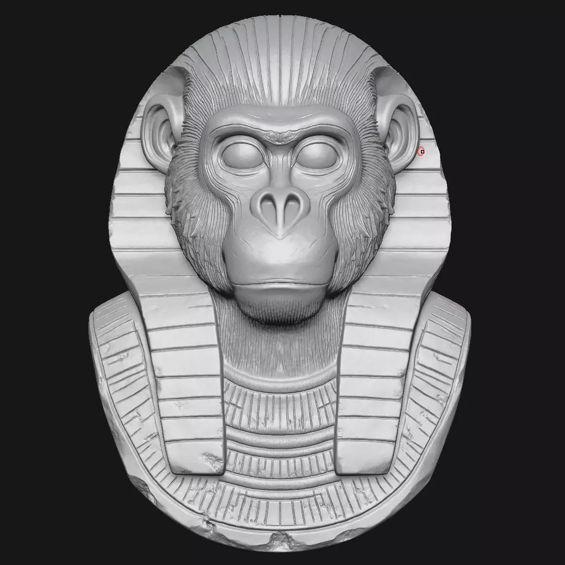 Ape sculpture 3D print model_2