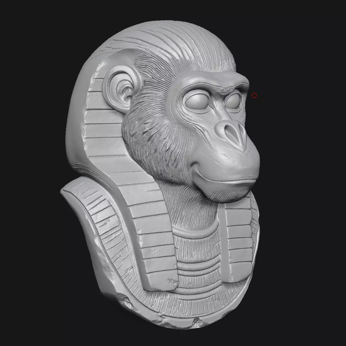 Ape sculpture 3D print model_6