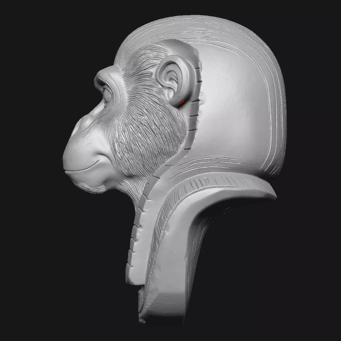Ape sculpture 3D print model_4