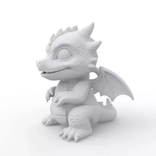 Baby Dragon Keychain 3D Print Model
