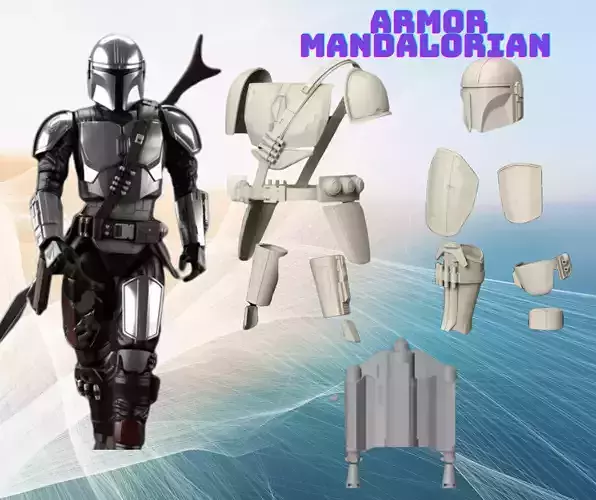 Armadura completa mandalorian con Jetpack y extras archivo STL