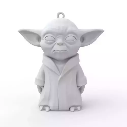 Yoda Keychain 3D Print Model