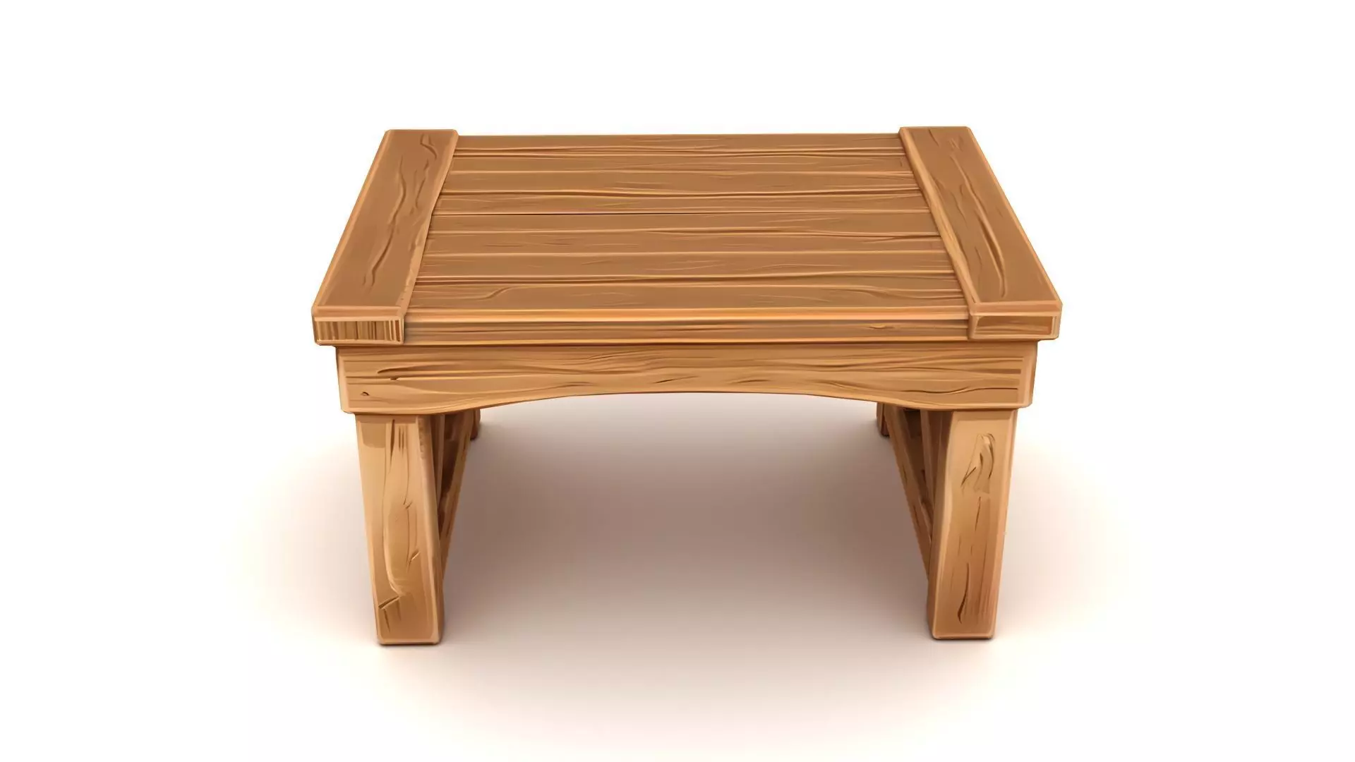 Stylized Wooden Table Low-poly 3D model_3