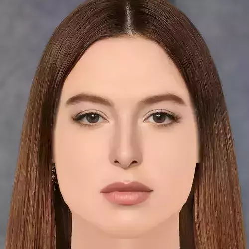 Eve Jobs Head - No Hair - Low poly head for game