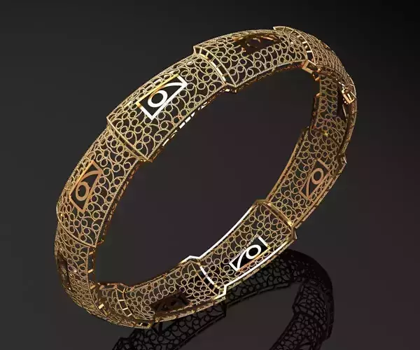 1146 Golden Sigil Flow Bangle 7gm