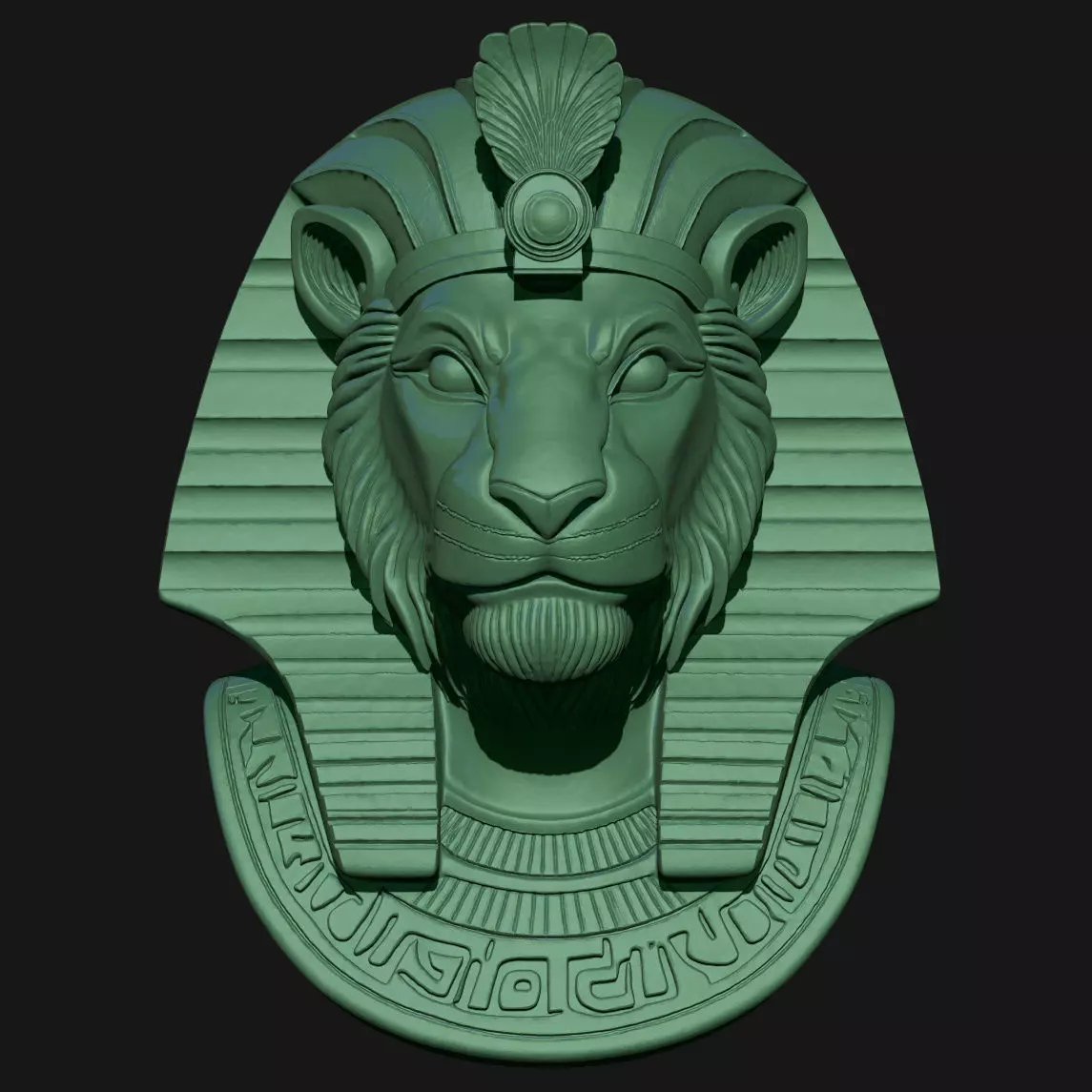lion sculpture 3D print model_2