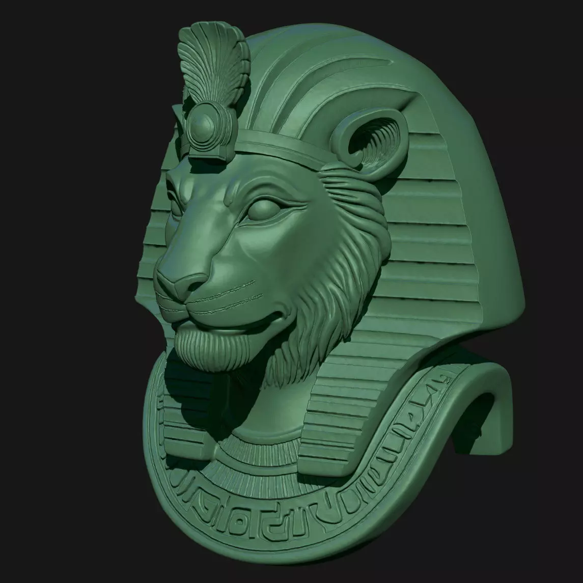 lion sculpture 3D print model_1