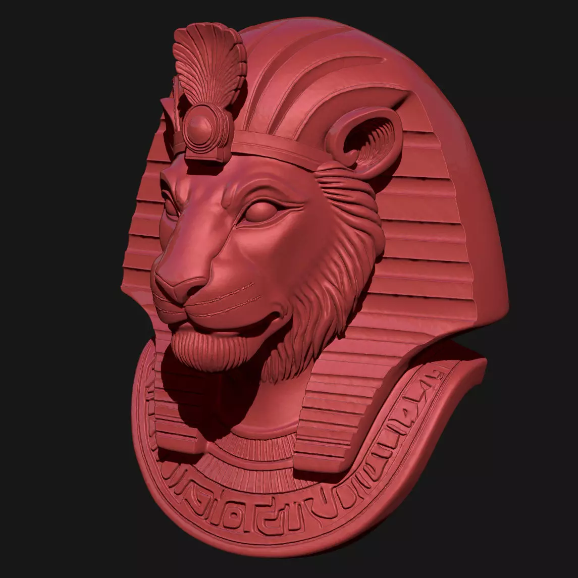 lion sculpture 3D print model_6
