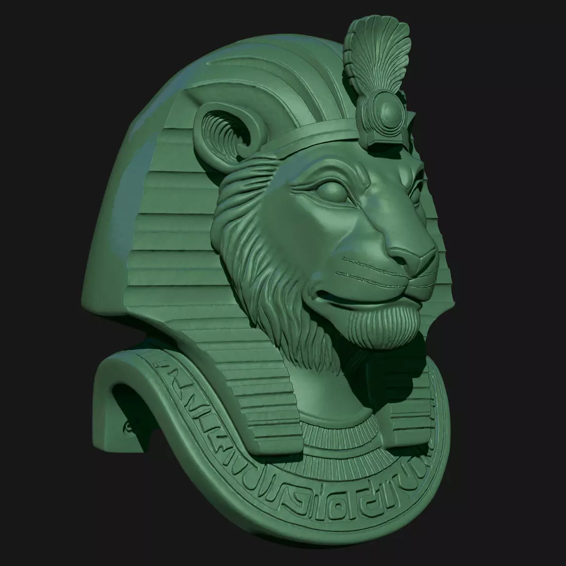 lion sculpture 3D print model_3