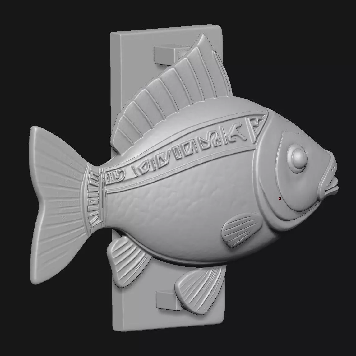 Fish sculpture 3D print model_2