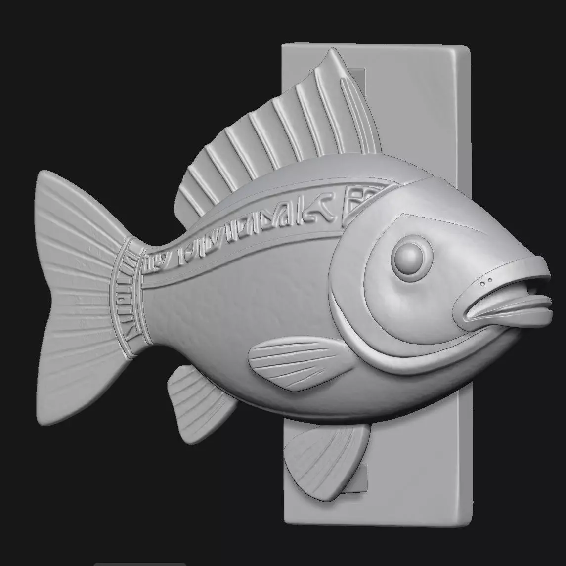 Fish sculpture 3D print model_1