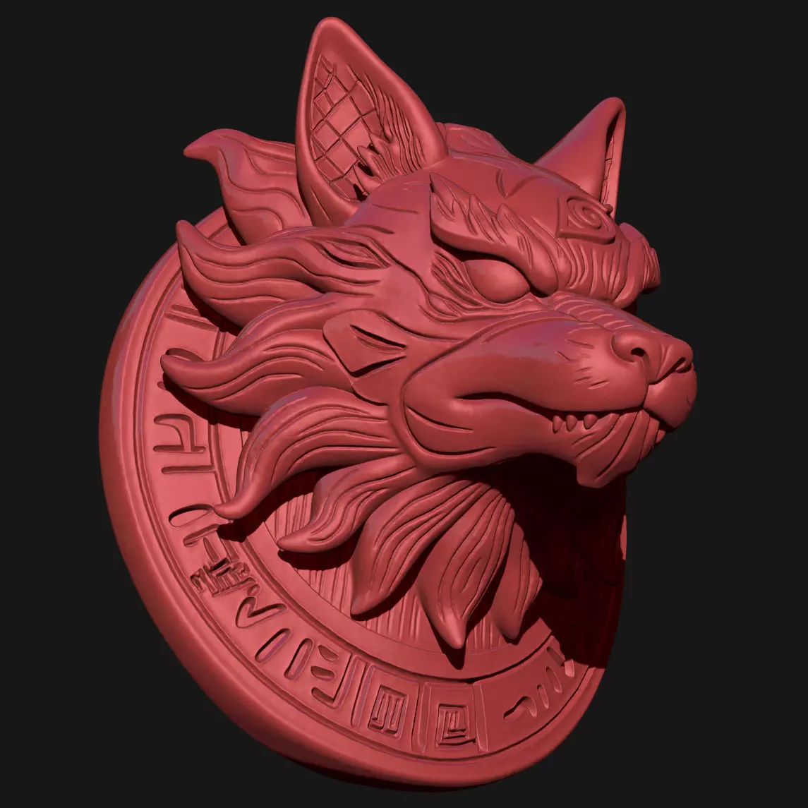 wolf scultpture 3D print model_6