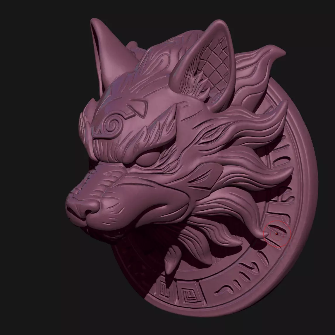 wolf scultpture 3D print model_1