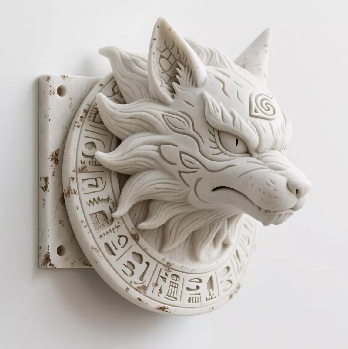 wolf scultpture 3D print model_0