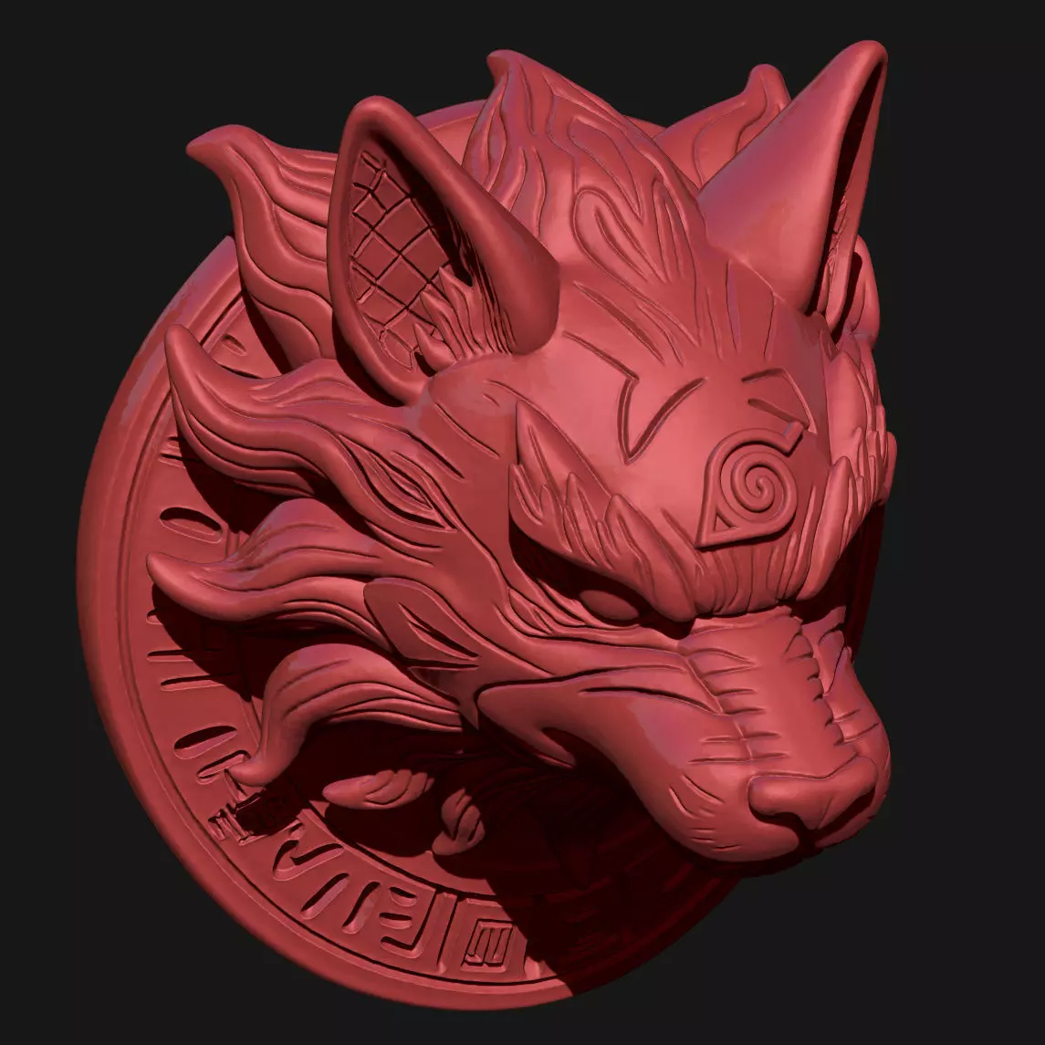 wolf scultpture 3D print model_5
