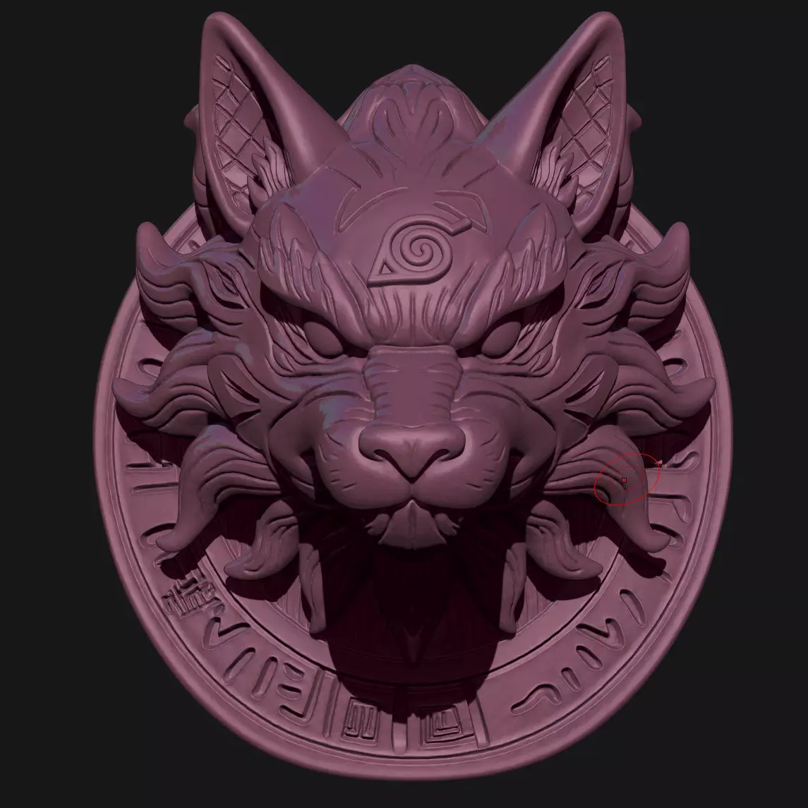 wolf scultpture 3D print model_2