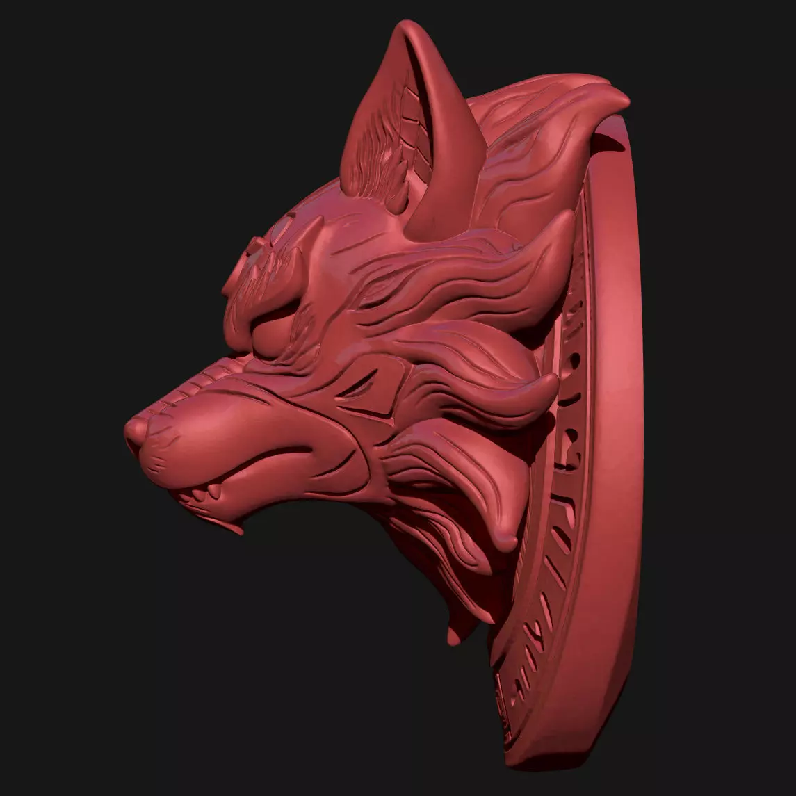 wolf scultpture 3D print model_4