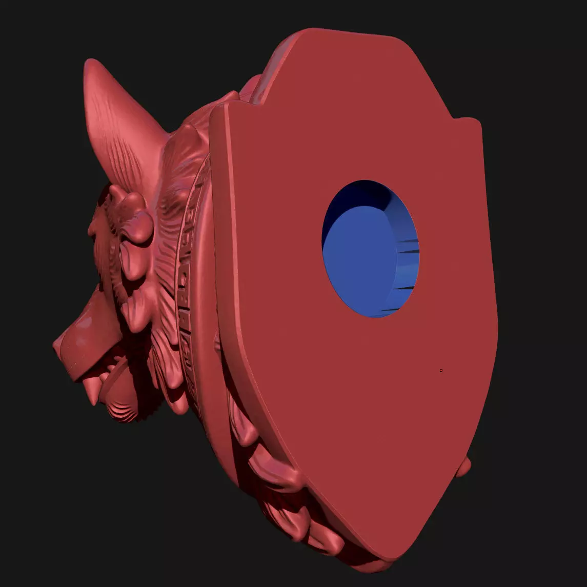 wolf sculpture 3D print model_6