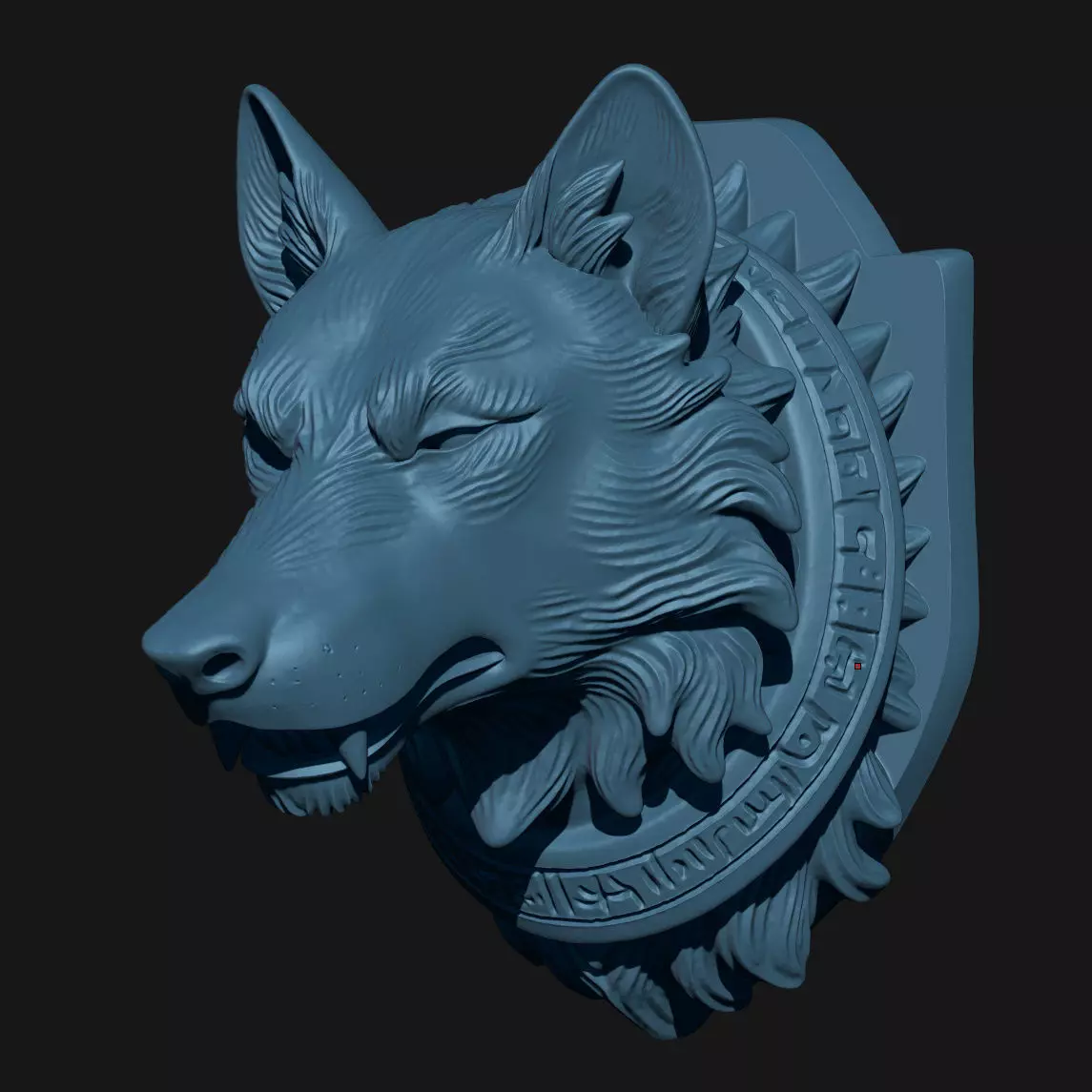 wolf sculpture 3D print model_1